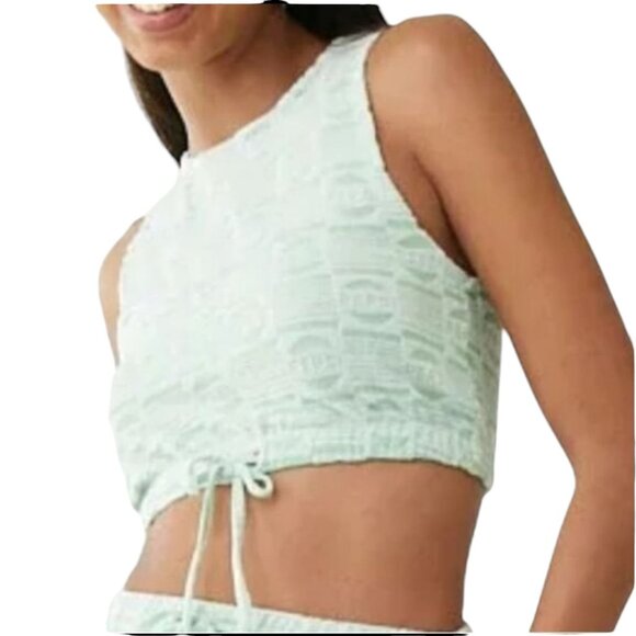 Forever 21 Pepsi Collaboration Mint Green Sleeveless Crop Top Sizes Medium - Picture 2 of 8